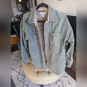 Vintage Carhartt shirt jacket, flannel lined, snap front, L
